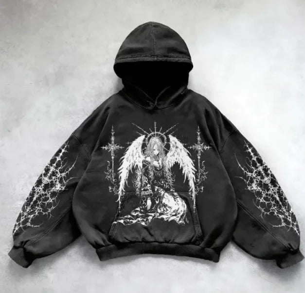 Hooded Printed Hip Hop Y2G