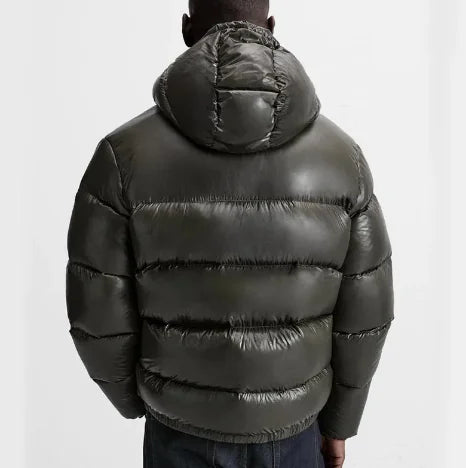 Black Down Hooded Short Coat