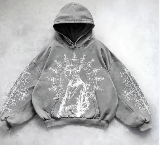 Hooded Printed Hip Hop Y2G