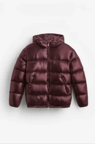 Black Down Hooded Short Coat