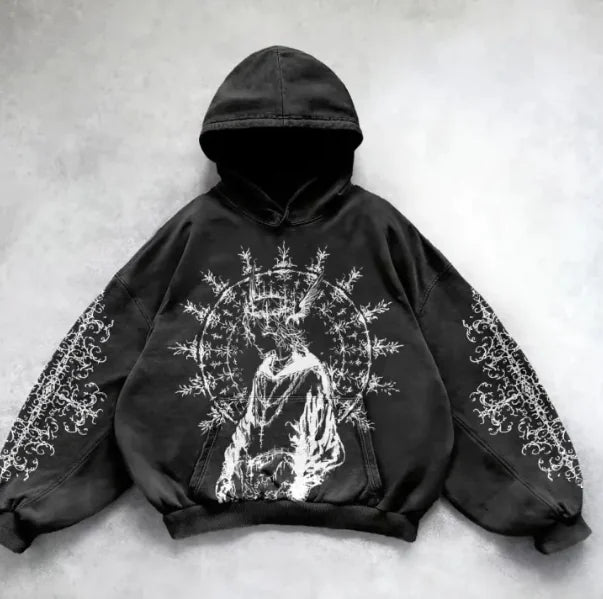 Hooded Printed Hip Hop Y2G