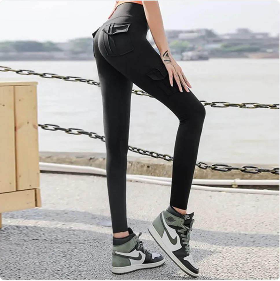 High Waist Pocketed Scrunch Leggings for Yoga